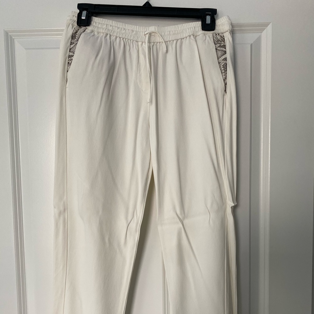 The Kooples Ivory Straight Leg Trousers  Snakeskin
